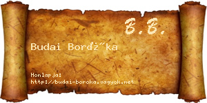 Budai Boróka névjegykártya